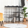 Pawhut 40 Panels Small Animal Cage, Pet Playpen With Doors, Kitten Cage, Portable Metal Wire Yard Fo|Pawhut Parc Pour Animaux De Compagnie Diy Petit Animal Cage Cloture Avec Rampe De Porte Accessoires