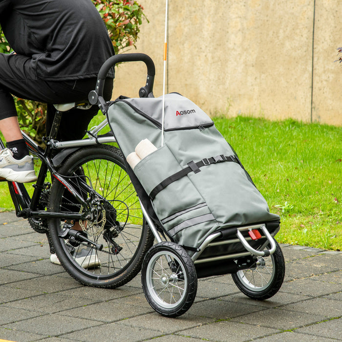 Aosom Bike Trailer, Bicycle Cargo Trailer With Reflective Strips