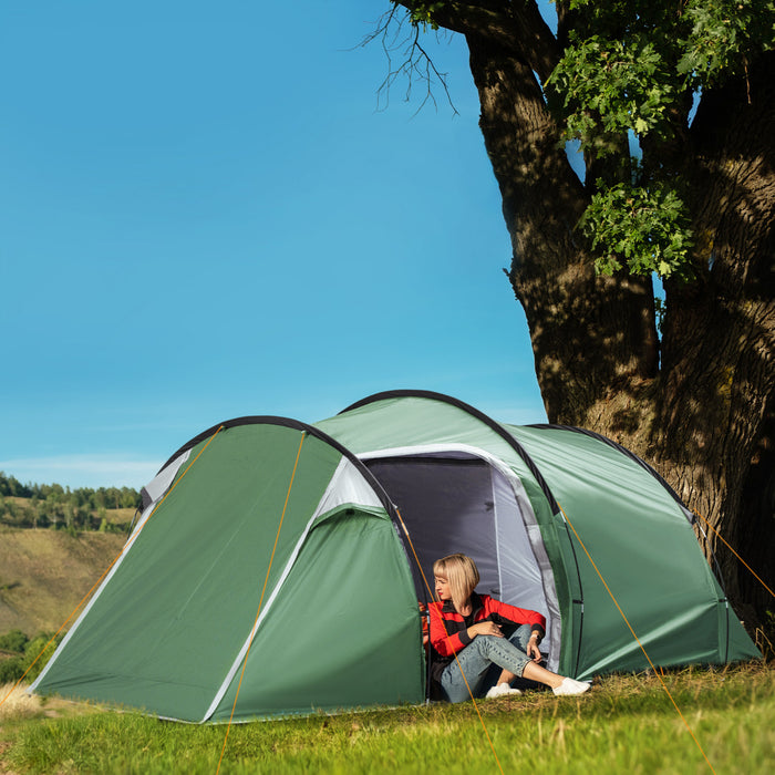 Outsunny Camping Dome Tent W/ Vestibule For 2-3 Person With Weatherproof Screen Room Vestibule Backpacking Tent Lightweight For Fishing & Hiking Dark Green