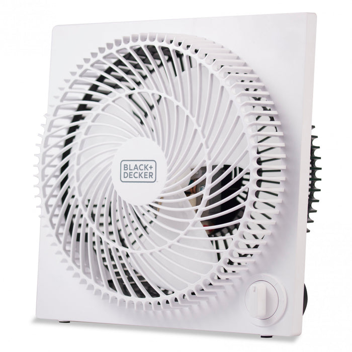 BFP Series BLACK+DECKER 9-Inch Frameless Box Fan, 3-Speed Settings, BFB09W, White Fan Tabletop