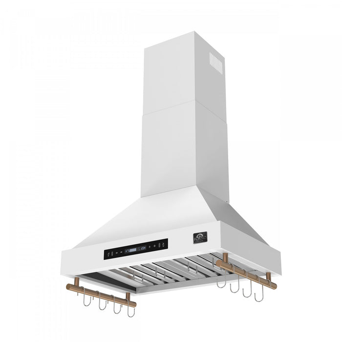 Forno Venezia 30 Inch Wall-Mounted Range Hood, White-FRHWM5503-30WHT