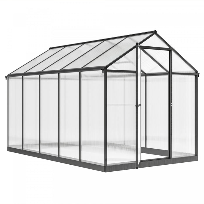 Outsunny 10' X 6' X 6.4' Polycarbonate Greenhouse With Rain Gutters, Clear