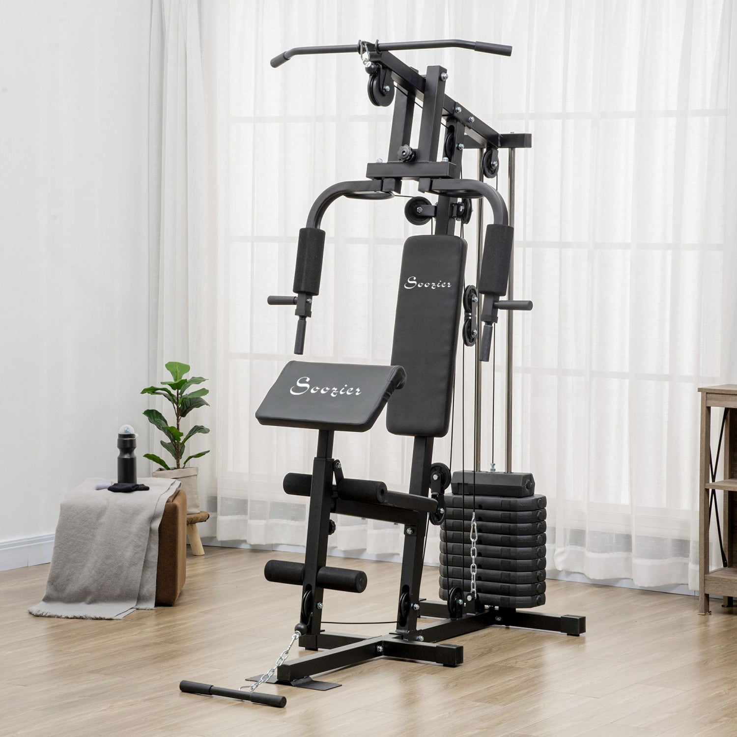 Soozier Home Gym Machine With 99lbs Weight Stack Multifunction Pow. The Brick