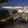 Costway 10' Solar LED Lighted Patio Market Umbrella Shade Tilt Adjustment Crank Tan