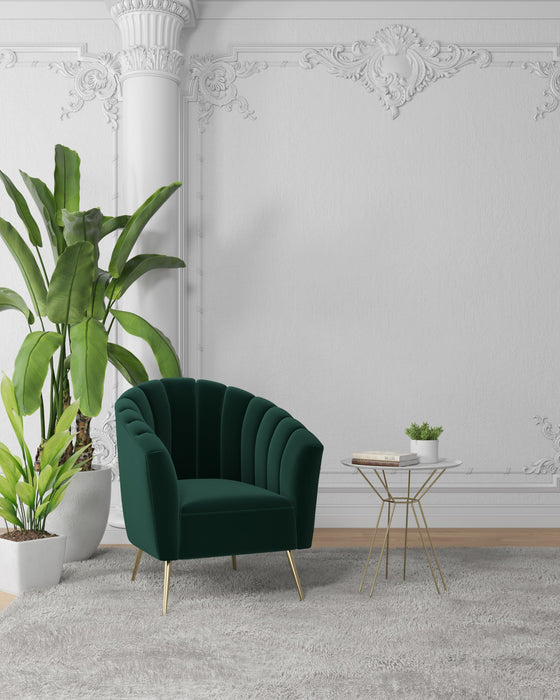 Rosemont Mid-Century Modern Velvet Accent Armchair in Green - Set of 2
