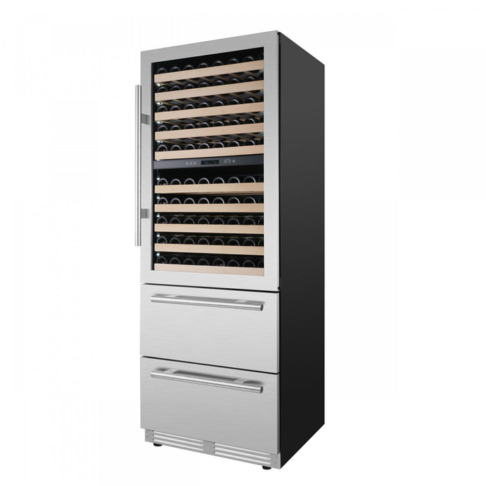 Forno Celano 30\" Triple Zone Wine and Beverage Cooler, 21.3 cu.ft, Stainless Steel- FWCDR6697-30S