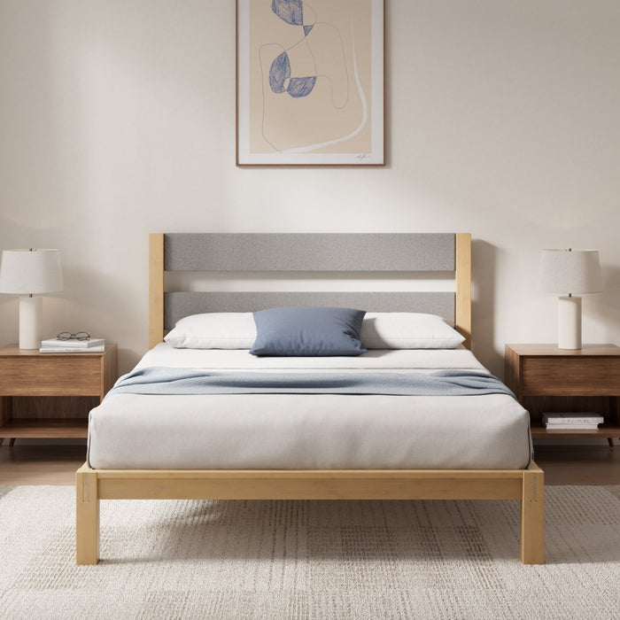 Kumiki Interlocking Bamboo Platform Bed with Headboard - Full Size