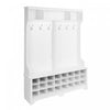 Hall Tree with 24 Shoe Cubbies - White
