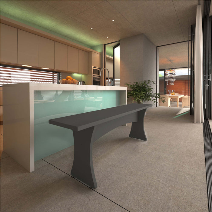 Coney Mid-Century Modern Dining Bench in Charcoal Gray - Set of 2