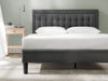 Dachelle Upholstered Platform Bed with Headboard in Dark Grey - Queen Size | Dachelle lit plateforme rembourré avec tête de lit gris foncé - Grand