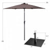 Costway 9ft Market Patio Umbrella w/Solar Lights & 40 LBS Steel Umbrella Stand