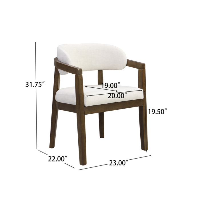 Sophia Dining Arm Chair with Rubberwood Frame Set of 2,Walnut Dining Chair