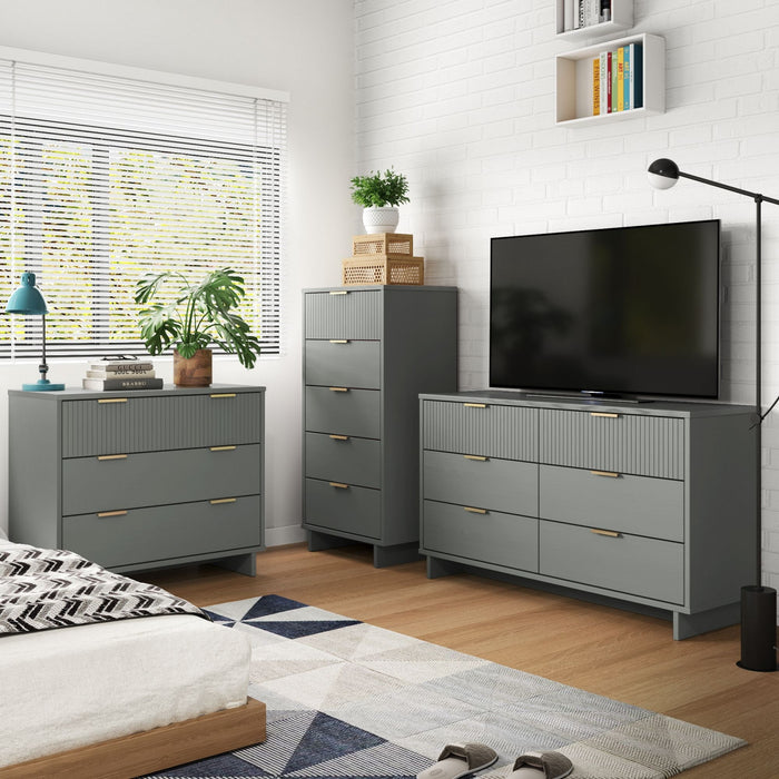 Granville Modern 3-Piece Dresser Set in Light Gray