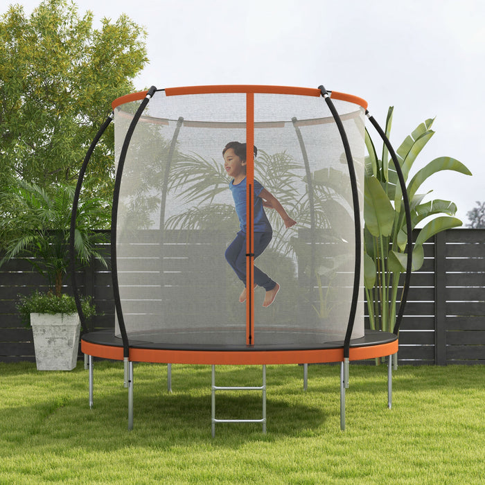 Soozier 10ft Trampoline with Enclosure Net and Ladder, Outdoor Fitness Trampoline for Adults