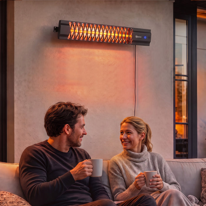 Outsunny 1500 W Wall Mounted Electric Patio Heater Outdoor Heater, Black