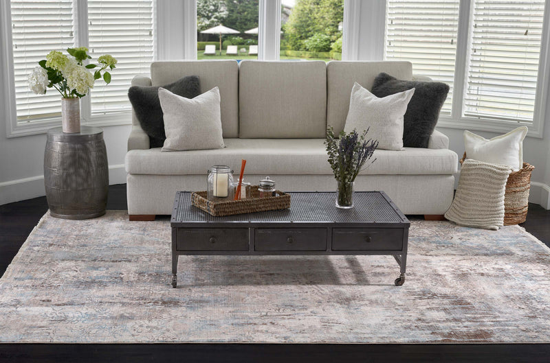 Malia Traditional 8'0\" x 10'0\" Area Rug in Blue Indoor Area Rug