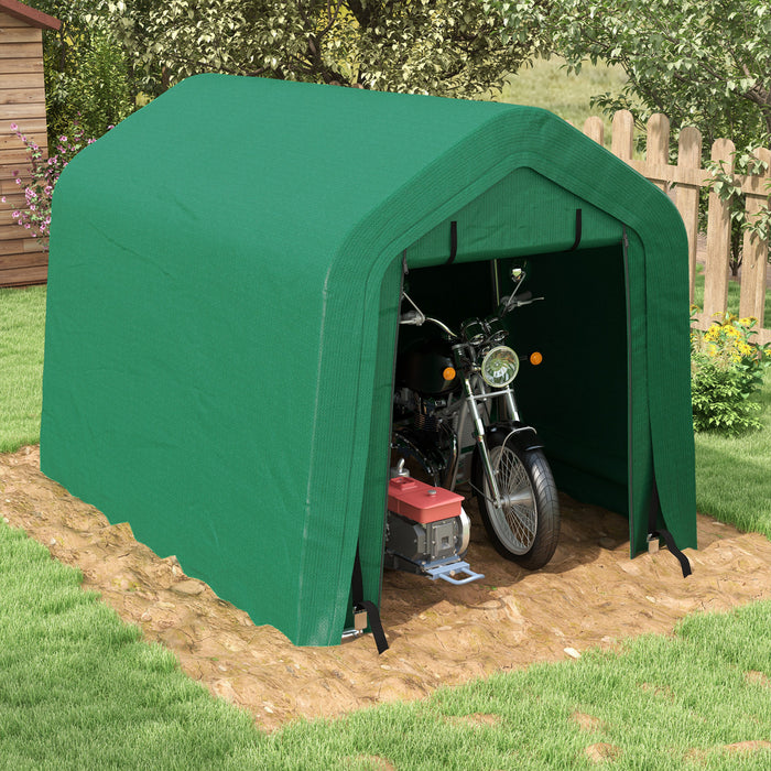Outsunny 8'x6' Outdoor Storage Shelter With Roll Up And Zipper Door
