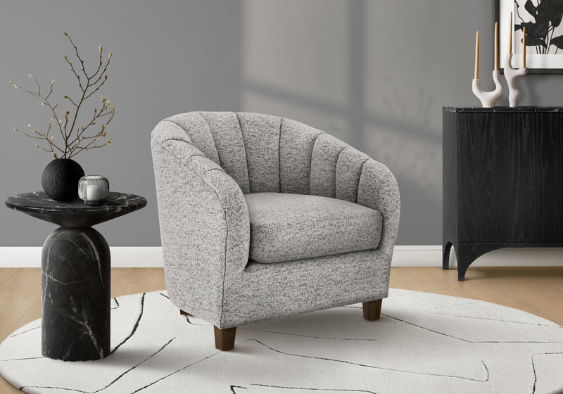 Monarch Specialties - Accent Chair, 31\"H, Upholstered, Living Room, Bedroom, Silver Fabric, Transitional