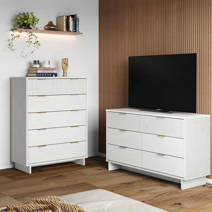 Granville Modern 2-Piece Dresser Set in White