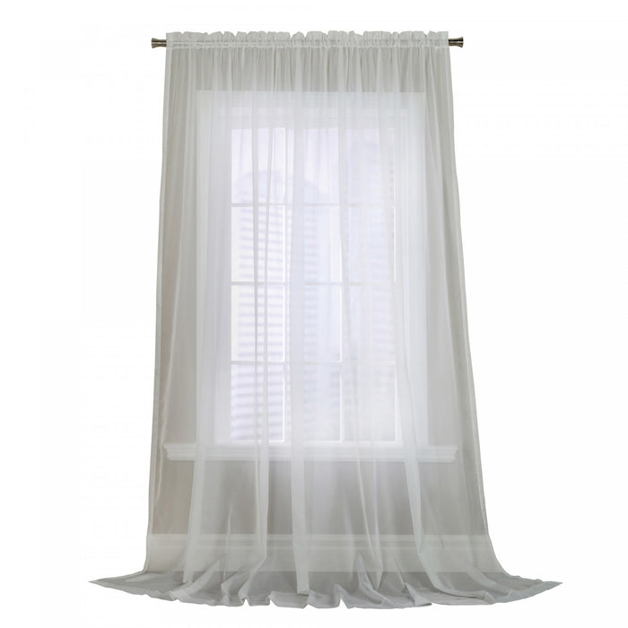 Habitat Voile White Rod Pocket Curtain Panel - 112 x 84