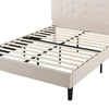 Ibidun Upholstered Platform Bed with Headboard in Beige - King Size | Ibidun lit plateforme rembourré avec tête de lit beige - Très grand
