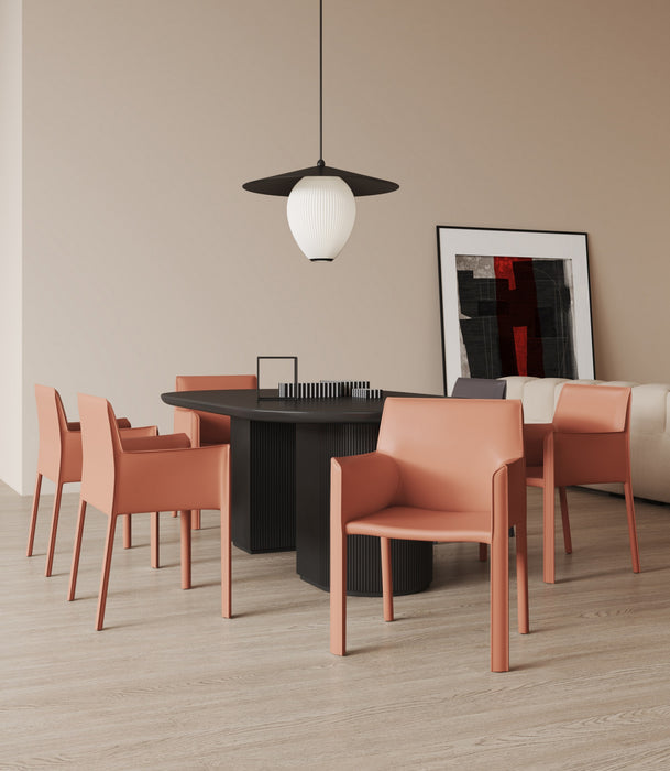 Vogue Modern Vegan Leather Dining Chair in Clay - Set of 2