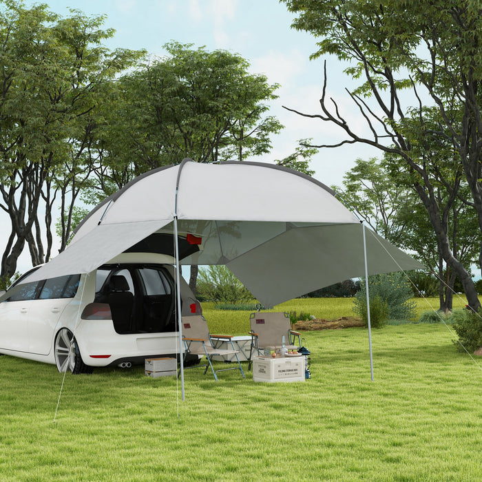 Outsunny Portable Suv Tailgate Tent With Awning, Car Camping Tent