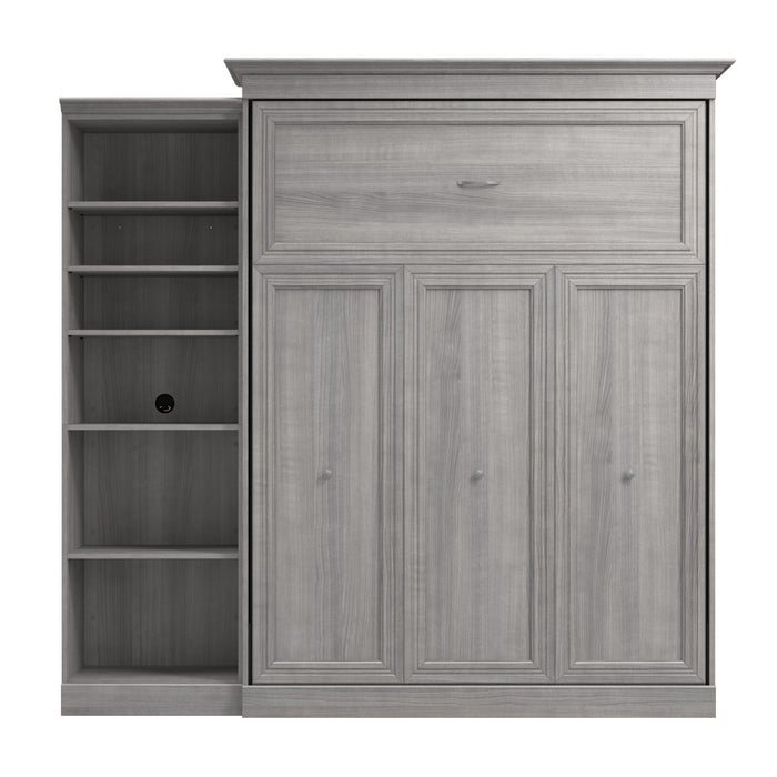 Bestar Versatile Queen Murphy Bed with Closet Organizer (92 W) - Platinum Grey