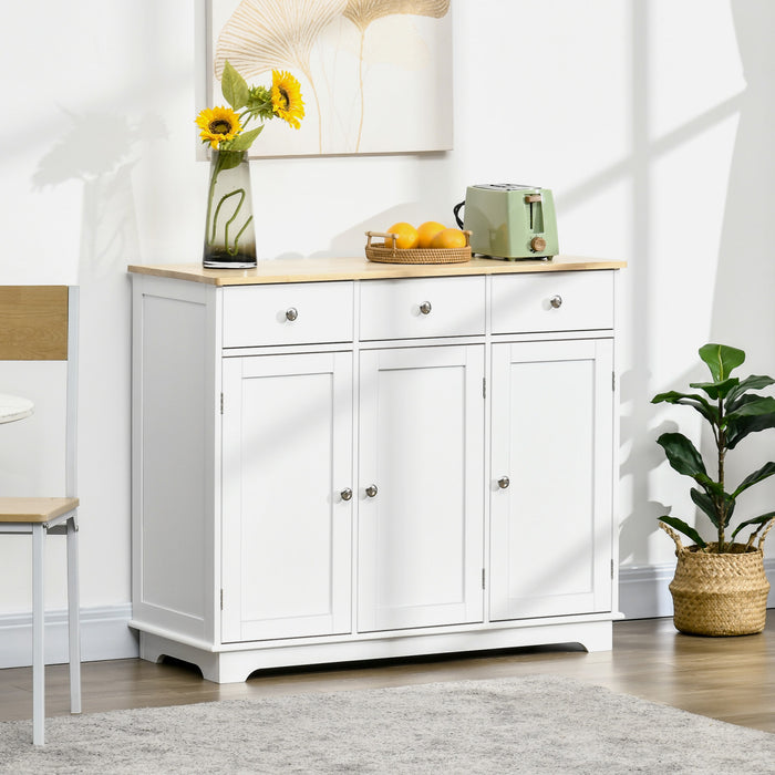 HOMCOM Coffee Bar Cabine, Kitchen Cabinet with Drawers, White