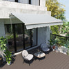 Outsunny 12' X 8' Retractable Awning Patio Awnings Sun Shade Shelter With Manual Crank Handle, Uv & |Outsunny 11.8x8.2pi Auvent De Terrasse Retractable Manuel Resistant A L'eau Pare-soleil Exterieur Po