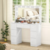 HOMCOM Vanity Desk with Charging Station, White
