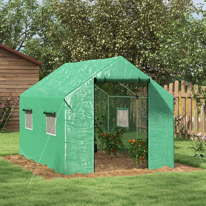 Outsunny Tunnel Greenhouse With Uv-resistant Pe Cover, 6.6' X 10' X 6.6'