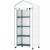 Outsunny Portable Greenhouse With 4 Tier Shelves, Pe Cover, White|Outsunny Serre Portable Avec Etageres A 4 Niveaux, Couverture En Pe, Blanc
