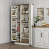 HOMCOM 70" Tall Kitchen Pantry Storage Cabinet with Door Shelves, Cream