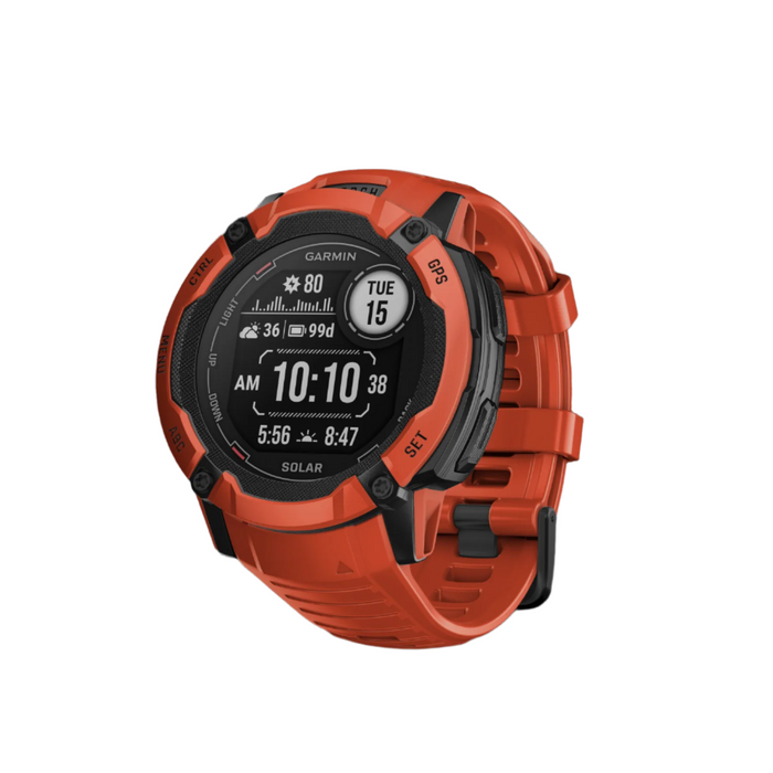 Garmin Instinct® 2x Solar Gps Smartwatch - Health & Fitness Tracking With Multi-band Gnss - Flame Red