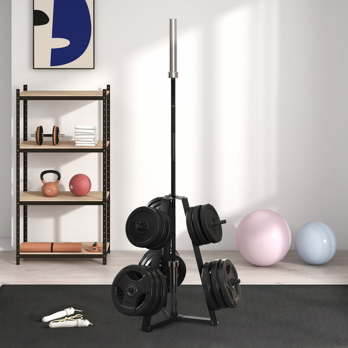 Soozier Weight Rack For 1\" Or 2\" Weight Plates, 660lbs Capacity Weight
