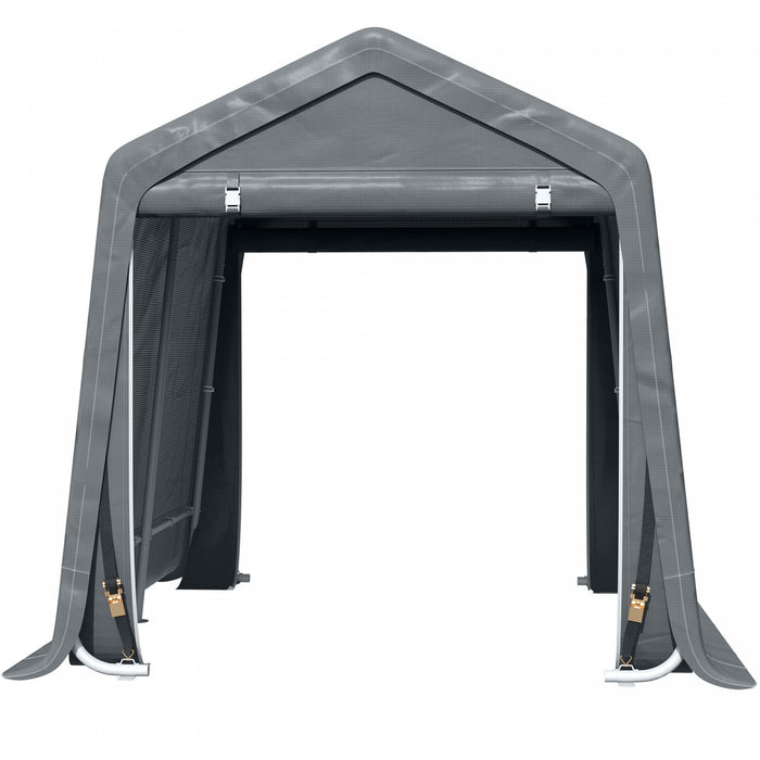 Outsunny 7.9' X 6.6' Garden Storage Tent, Heavy Duty Bike Shed, Dark Grey