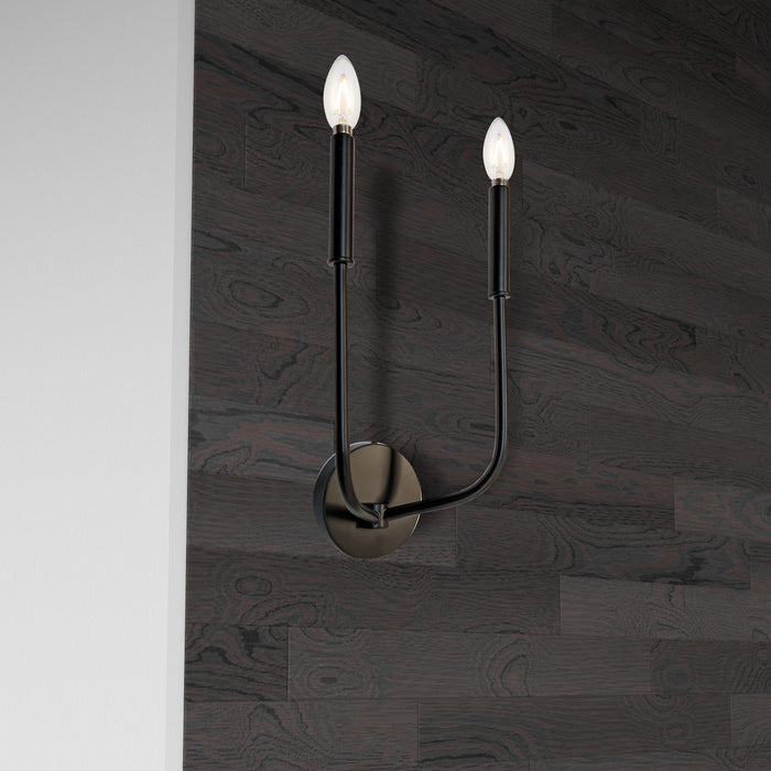 Dainolite Eleanor 2 Light Wall Sconce Matte Black Lamp