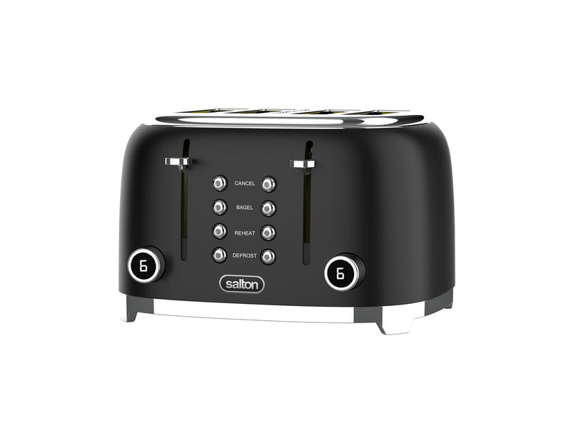 Salton NuRetro Digital 4 Slice Toaster - Midnight Black