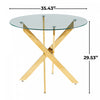 Aiden 5-Piece Dining Set with Glass Table and Velvet Chairs,Orange Dining Room Set | Ensemble de salle a manger Aiden 5 pieces avec table en verre et chaises en velours, couleur orange