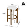 Olivia Rubberwood Indoor Round Seat Bar Stool Set of 4 with Durable Frame and Fabric | Olivia – Lot de 4 tabourets de bar d’interieur en bois d’hevea avec assise ronde, structure durable et revetement en tissu