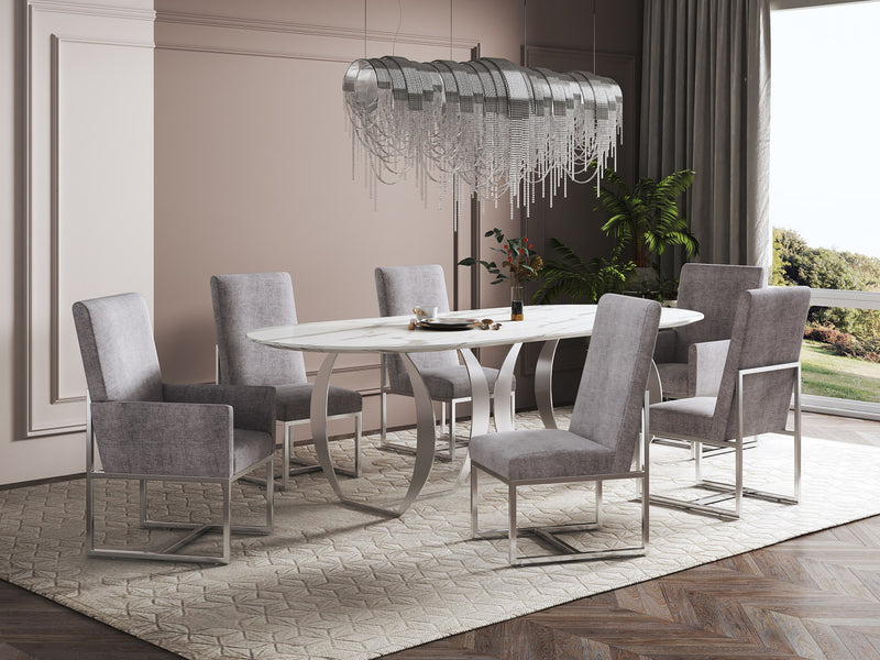 Element Modern 6-Piece Dining Chair Set in Steel