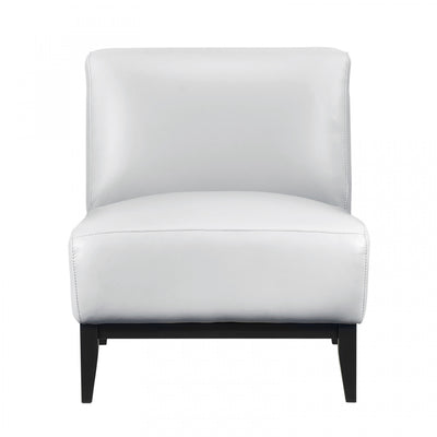 Murdock Accent Chair Silver Leather | Fauteuil D'appoint Murdock En Cuir Argente