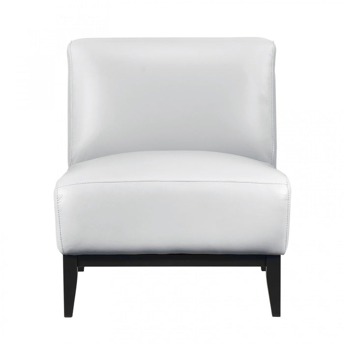 Murdock Accent Chair Silver Leather
