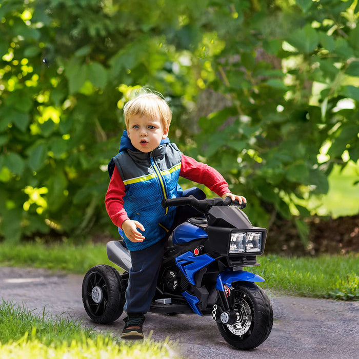 Aosom Kids Electric Powered Ride-On Pedal Motorcycle Ride-on Toy 6v Battery Powered W/ Music Horn Headlights Motorbike For Girls Boy Blue