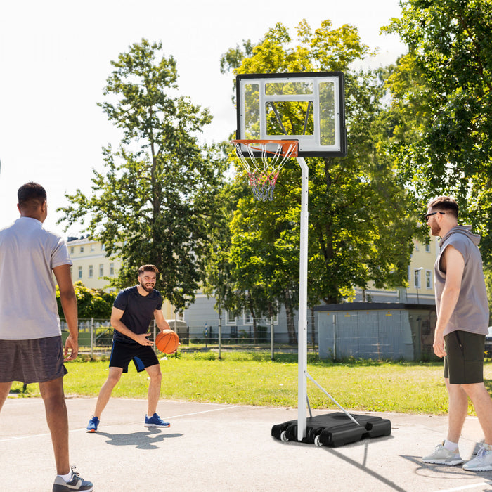Soozier Portable Basketball Hoop, 7ft-8.5ft Height Adjustable With Wheels