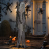 Outsunny 6ft Animated Prop Skeleton Witch, Indoor Halloween Decorations