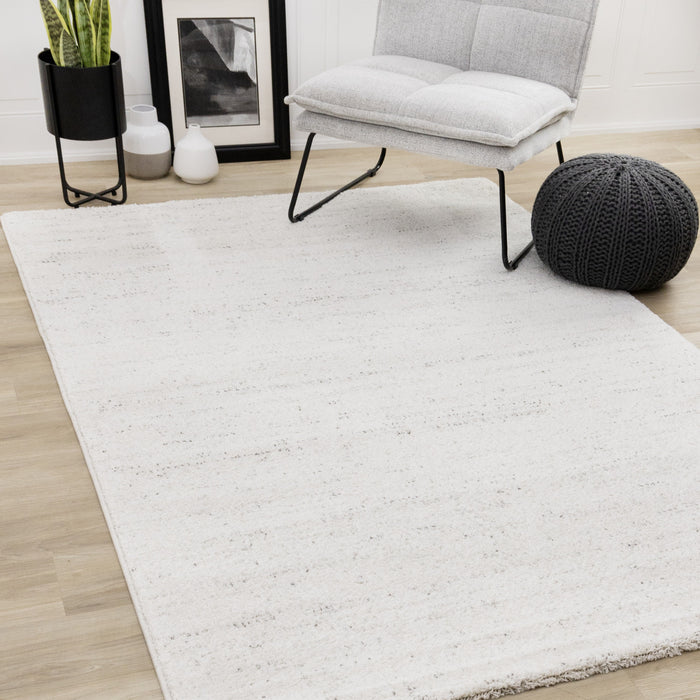 Surrey White Grey Speckled Rug, 6'7\" x 9'6\" Indoor Area Rug
