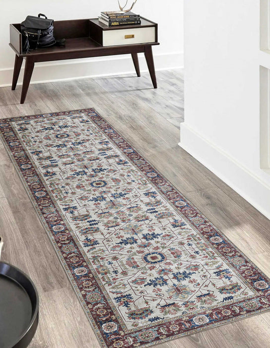 Daffy Traditional 2'3\" x 8'0\" Runner Rug in Ivory Indoor Area Rug