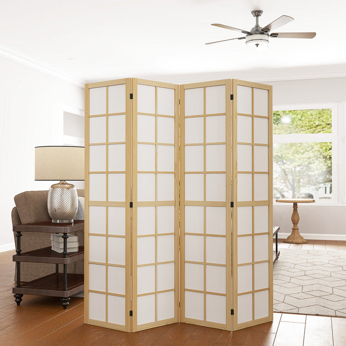 Homcom 4 Panel Room Divider, 5.6 Ft Folding Privacy Screen For Home Office